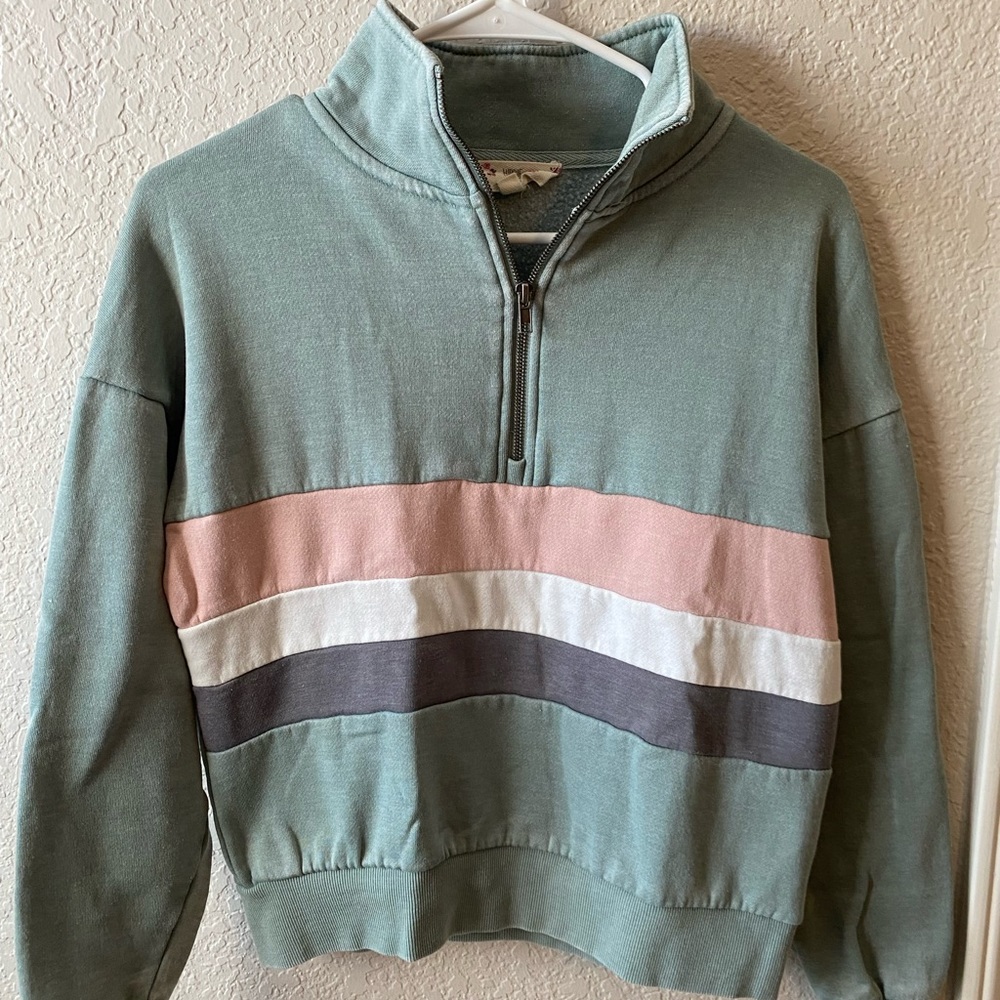 Cozy Light Teal Half Zip
